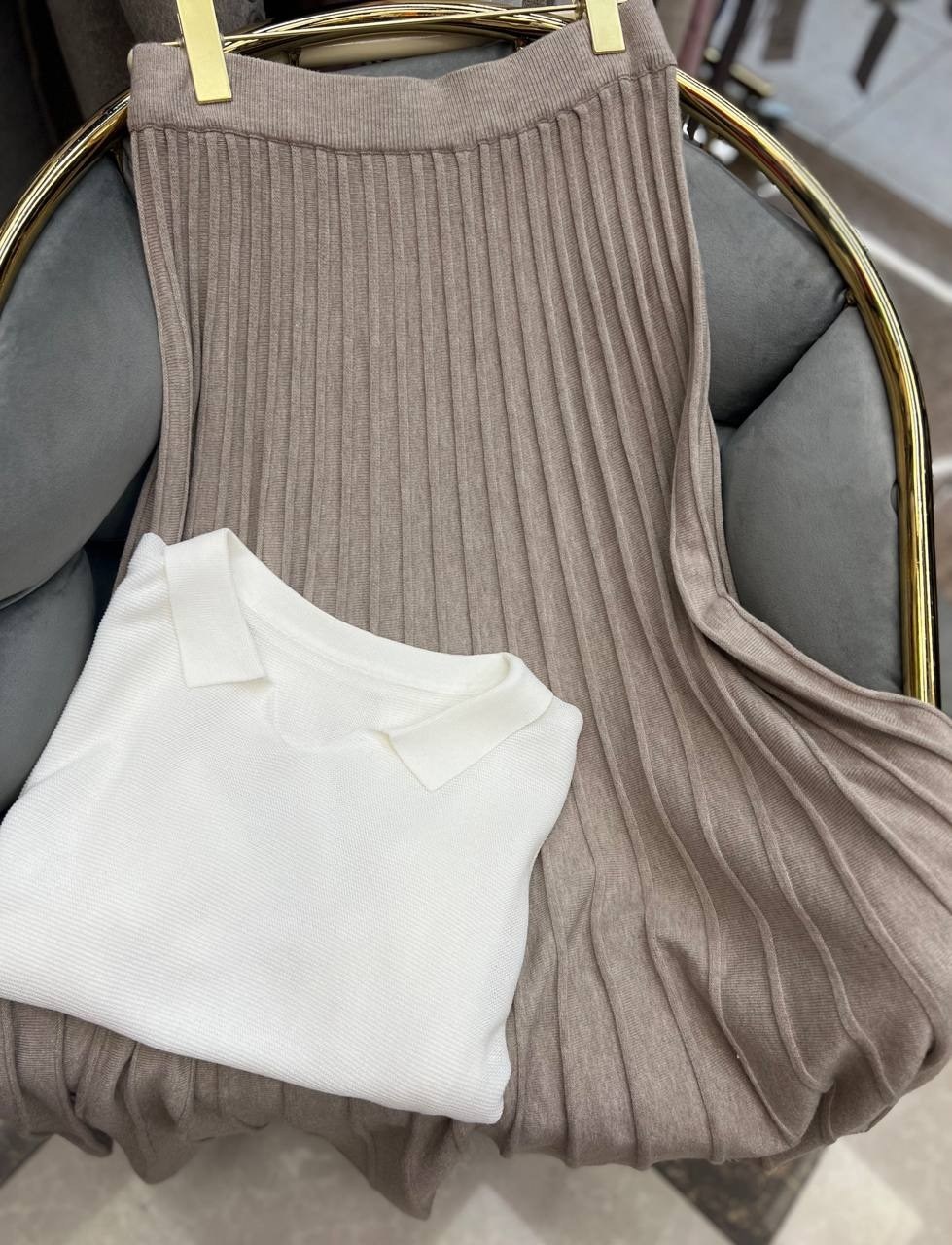 женская длинная плиссированная юбка из,длинная плиссированная юбка,женская плиссированная юбка,плиссированная юбка,трикотажная юбка