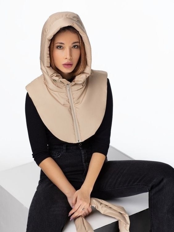 зара капор капюшон,капюшон манишка,съемный капюшон,манишка с капюшоном женская,отдельный капюшон