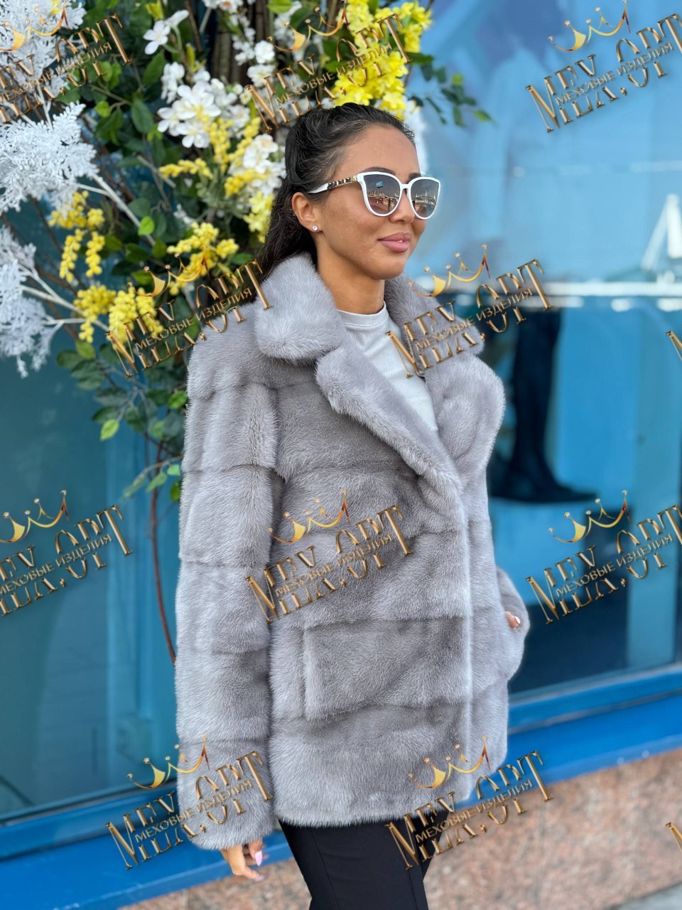 норковая шуба автоледи,шуба голубая норка,голубая норковая шуба,норковая шуба серая,серая поперечная норковая шуба