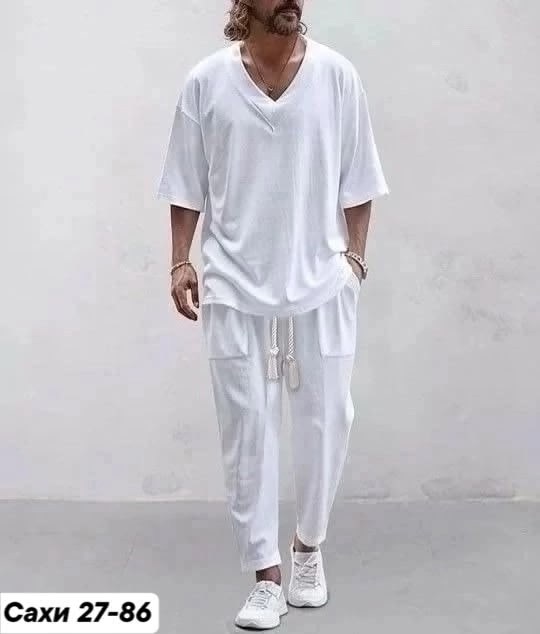 летние мужские костюмы,стильная одежда мужская,костюм с футболкой и брюками,мужская мода,летняя одежда мужская