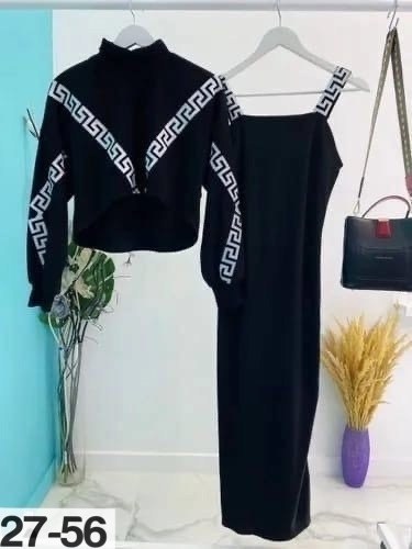 платье с кофтой,стильное платье,стильная ,костюм с платьем,модное платье