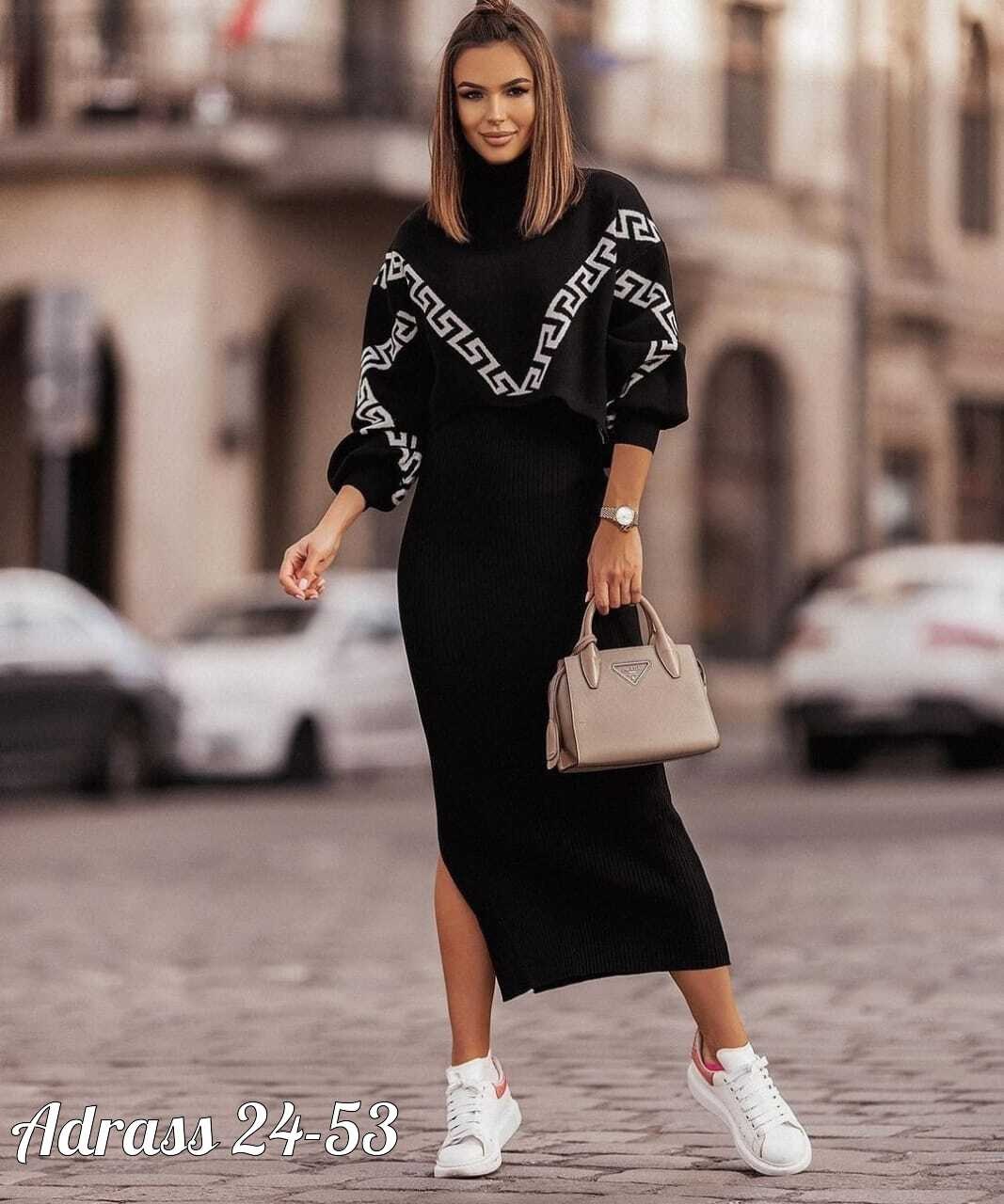 платье с кофтой,стильное платье,костюм с платьем,стильная ,