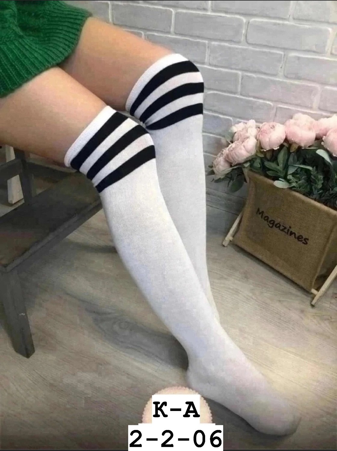 женские гольфы,гольфы чулки женские хлопковые с полосками выше,манжеты и подвязы трикотажные,трикотажные гольфы,гольфы с полосками