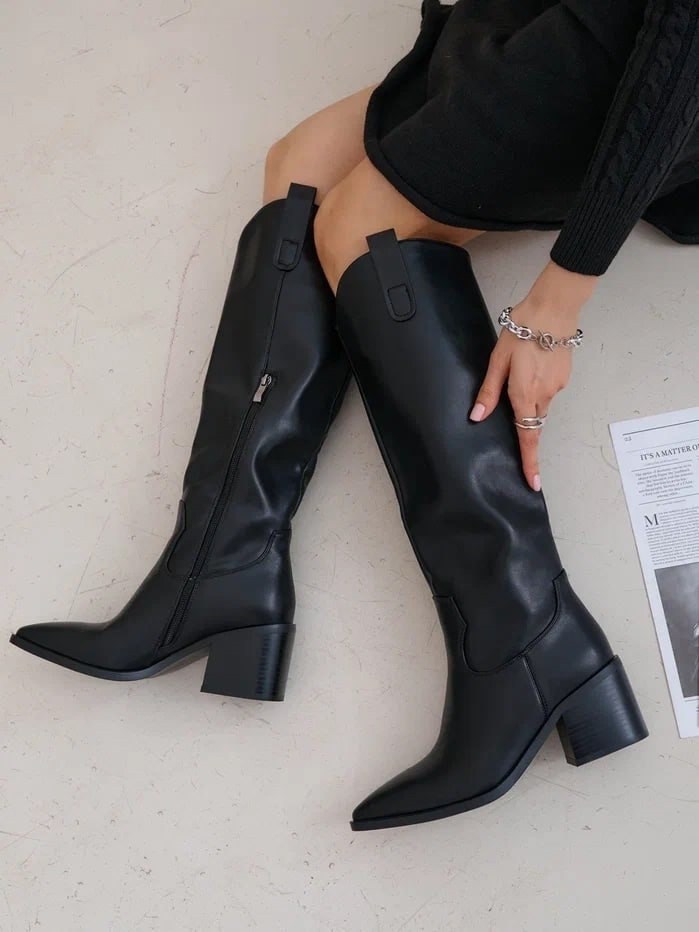 женские сапоги,черные сапоги,модные сапоги,черные женские сапоги,сапоги казаки