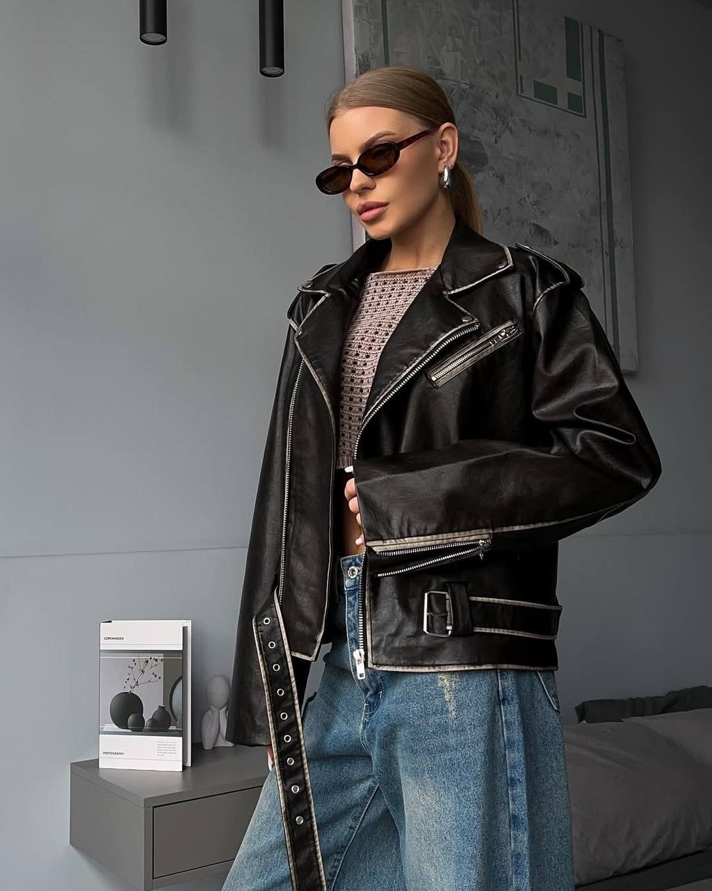 куртка косуха женская из экокожи оверсайз,косуха женская куртка кожаная оверсайз,куртка косуха оверсайз из экокожи весенняя saxar,куртка косуха из экокожи оверсайз,косуха кожаная куртка экокожа оверса