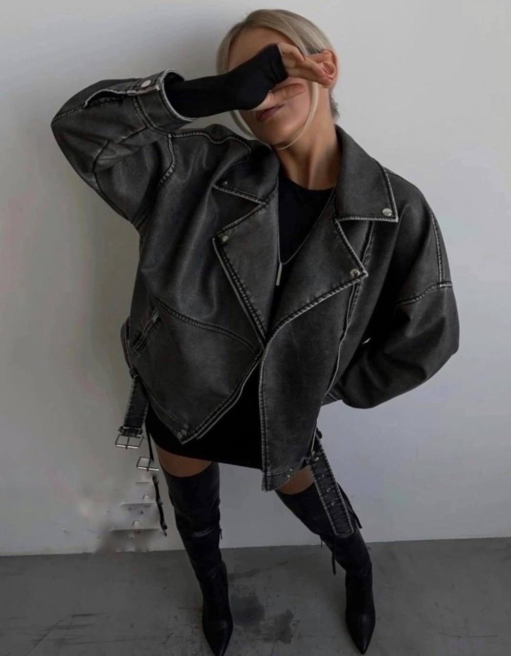 куртка косуха женская из экокожи оверсайз,косуха женская куртка кожаная оверсайз,куртка косуха оверсайз из экокожи весенняя saxar,куртка косуха из экокожи оверсайз,косуха кожаная куртка экокожа оверса