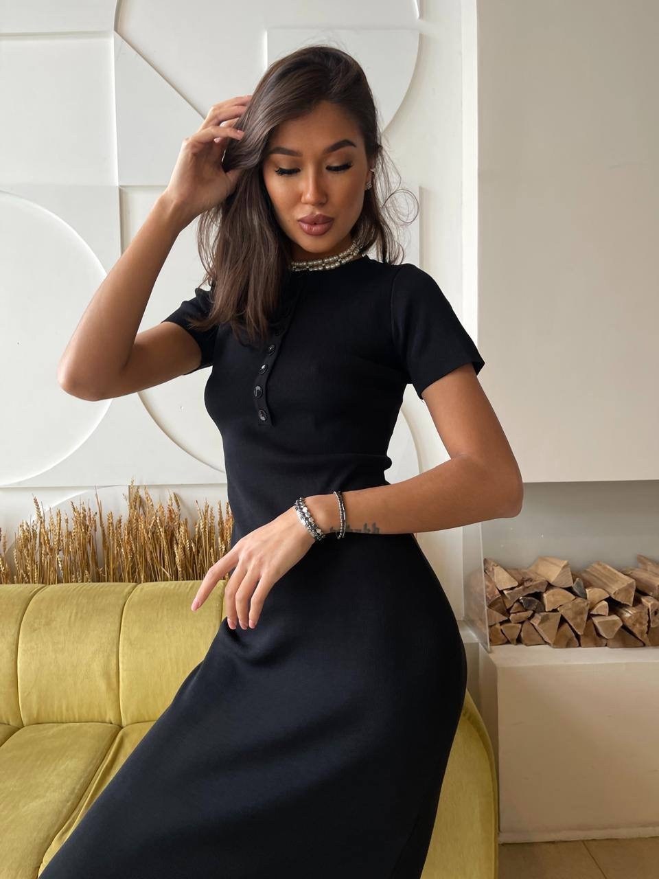 платье,трикотажное платье,элегантное платье,приталенное платье,платье черное