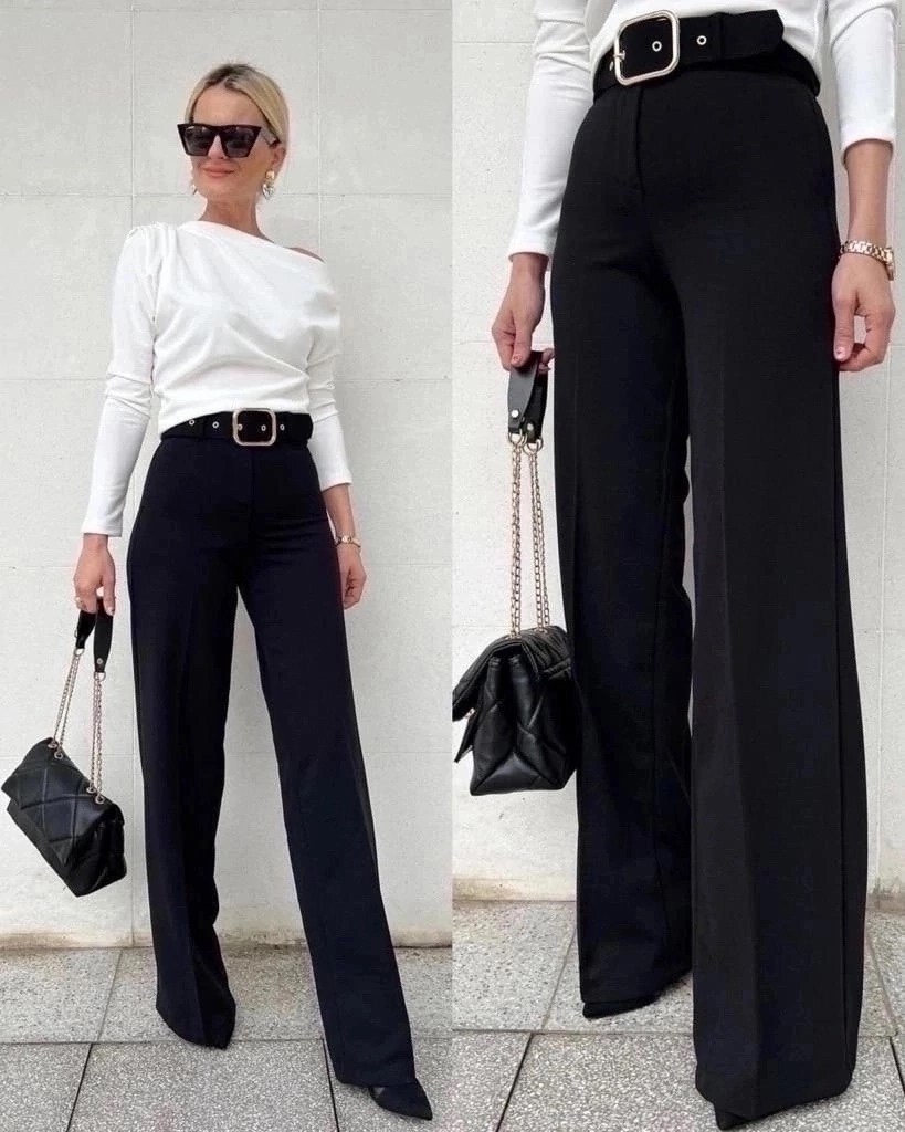 брюки палаццо с завышенной талией,брюки женские классические клеш,элегантные брюки,брюки прямые,брюки палаццо черные с высокой талией деловые