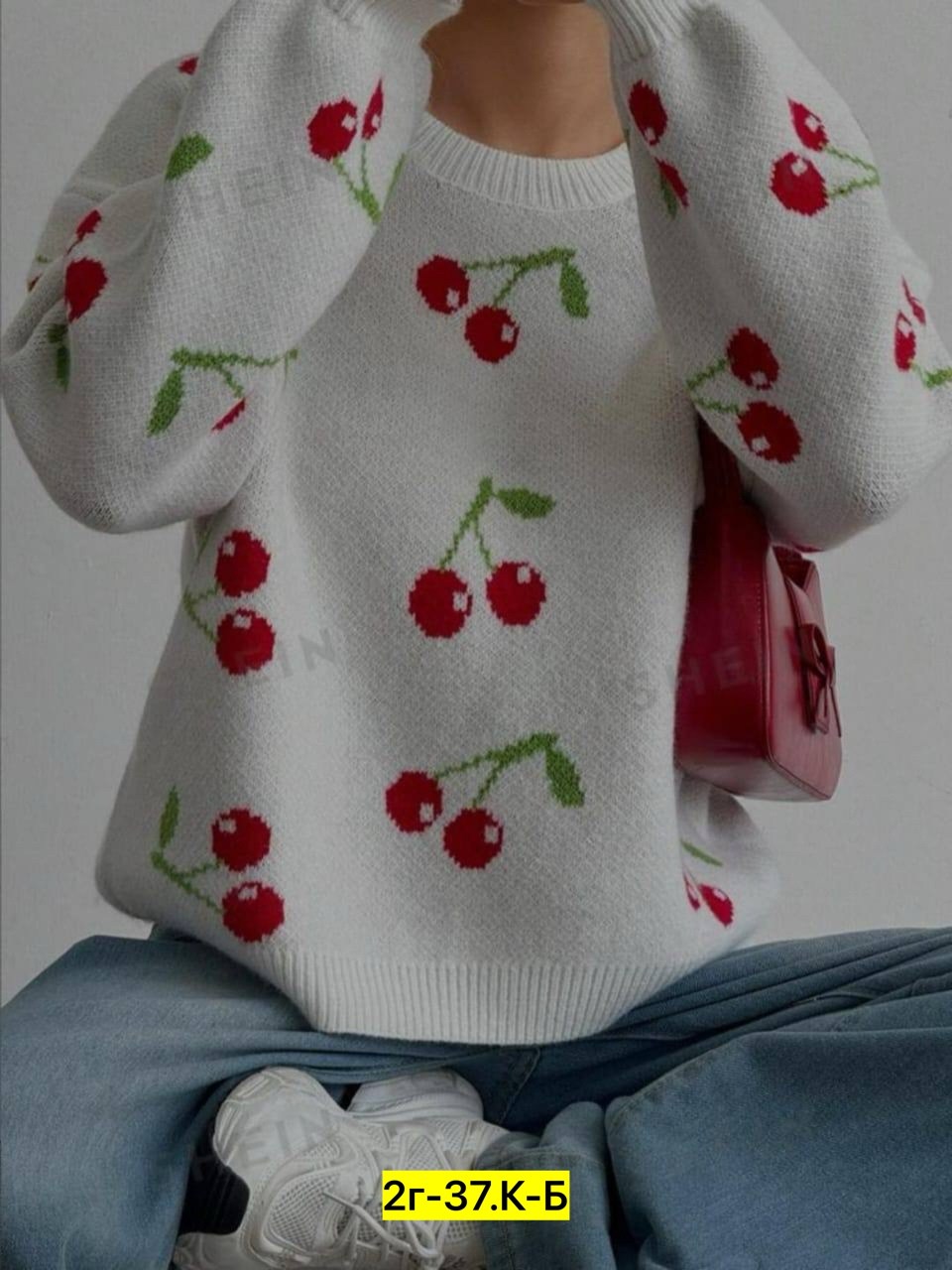 свитера вязаные,толстовка кофта,женские свитера,женская кофта,вязаный кардиган с вишнями