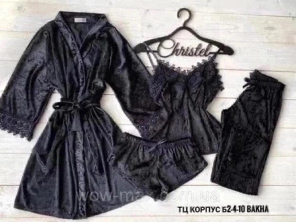 комплект велюровый,пижама велюровая женская,пижамы 4 ка велюровые с халатом,пижама комплект,пижама женские