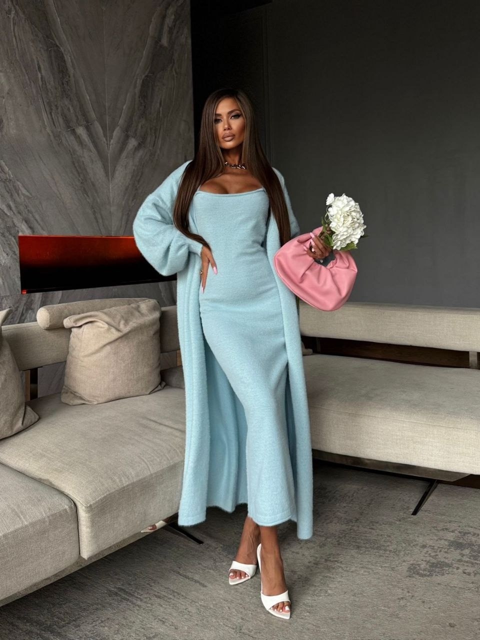 платье лапша с кардиганом,платье кардиган,костюм с кардиганом,платье лапша длинное с кардиганом,элегантные кардиганы