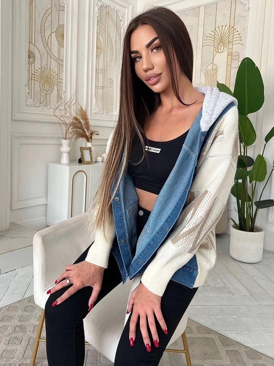 кардиган комбинированный,кардиган,кардиган 2025,кофта кардиган,свитер с капюшоном