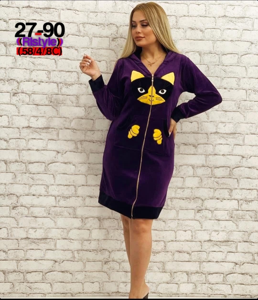 натали халат 451 велюр,халат женский,женский велюровый халат,халат женский пижама,халат с капюшоном