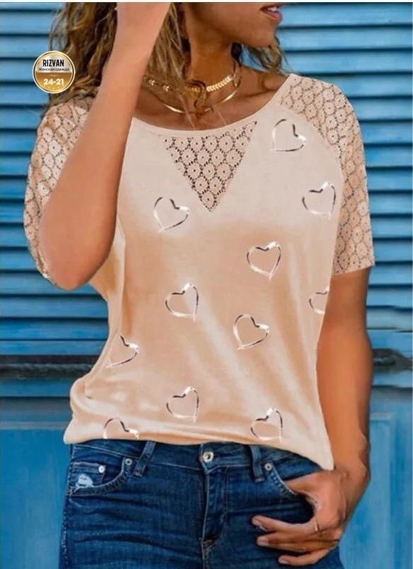 летние женские футболки,блузка с сердечками,блузка с сердечками женская,женская футболка,футболка с рисунком