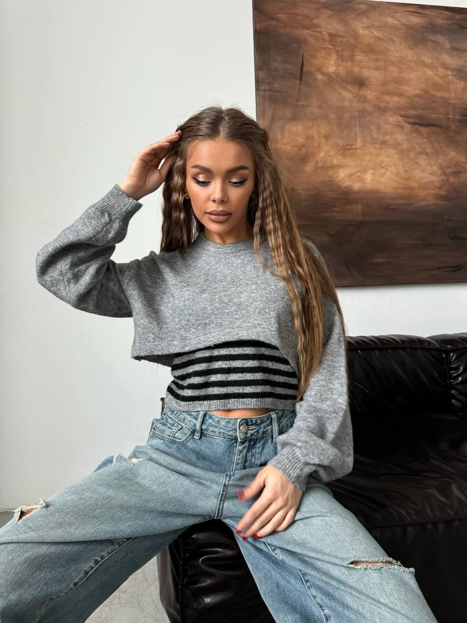 свитер укороченная,женская кофта,короткая кофта,вязаная кофта,свитер