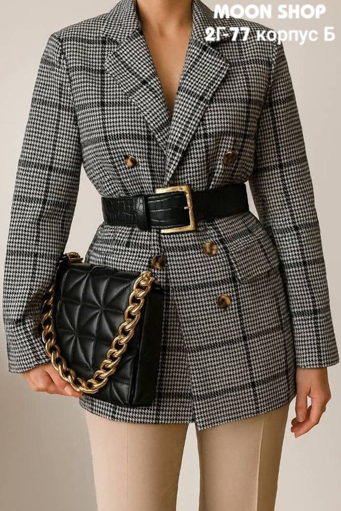 пиджак в клетку женский,пиджак в клетку,жакет с поясом,жакет в клетку,пальто поясом