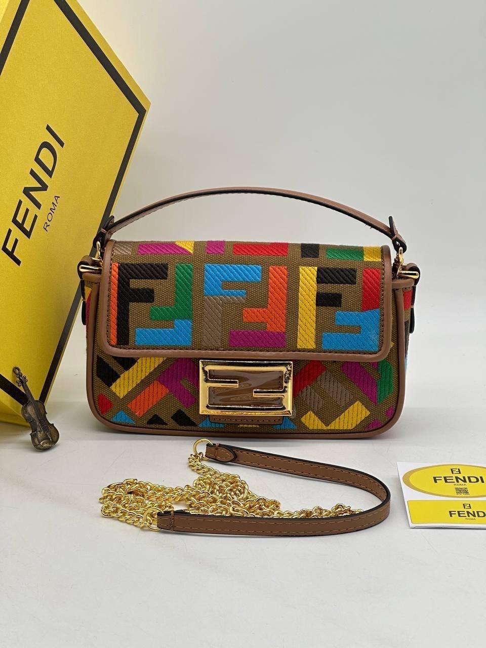 сумка фенди разноцветная,сумка fendi baguette,сумка женская fendi,cумка fendi,fendi сумка на плечо