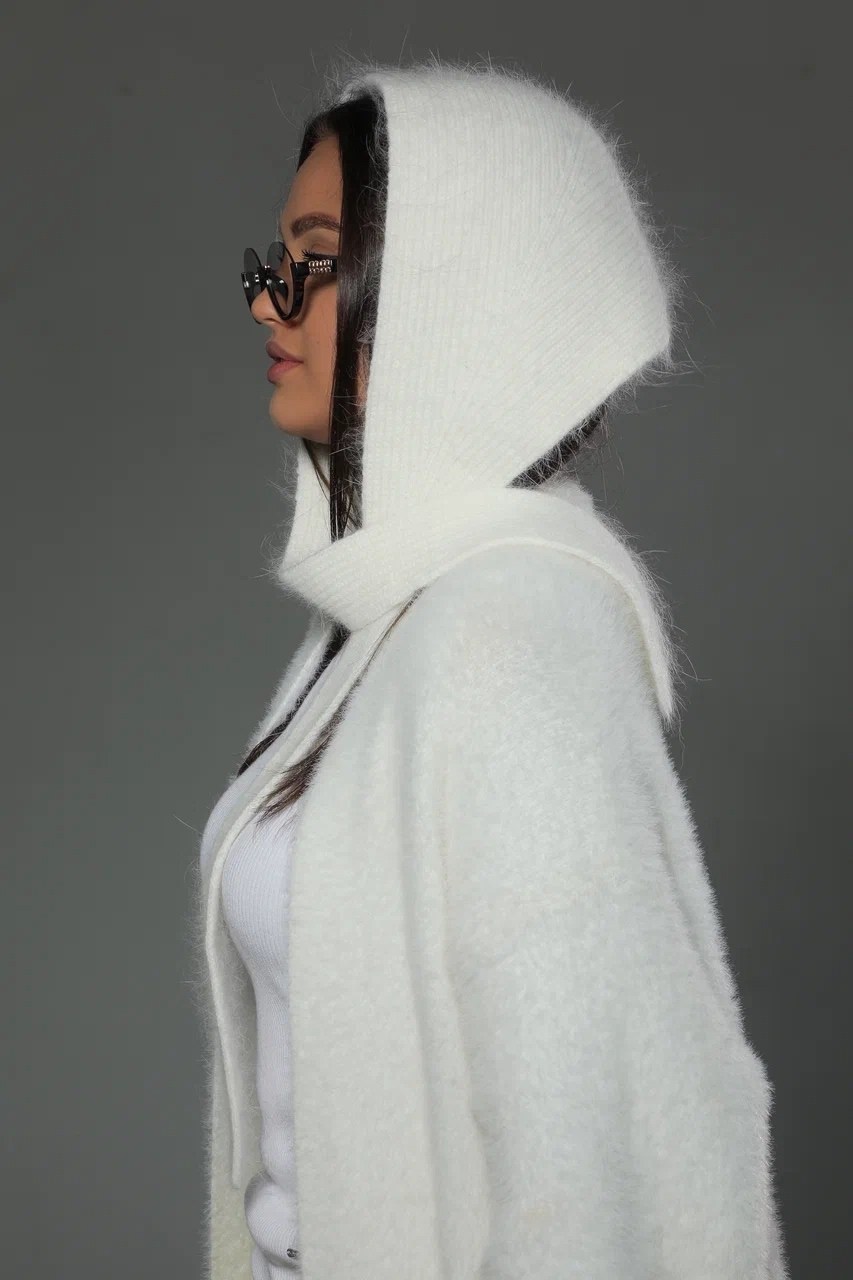 капор женский,кардиган с капюшоном,капор вязаный,кардиган,женская кофта