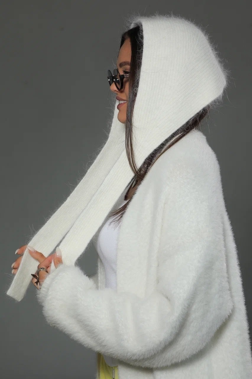 капор женский,кардиган с капюшоном,капор вязаный,кардиган,женская кофта