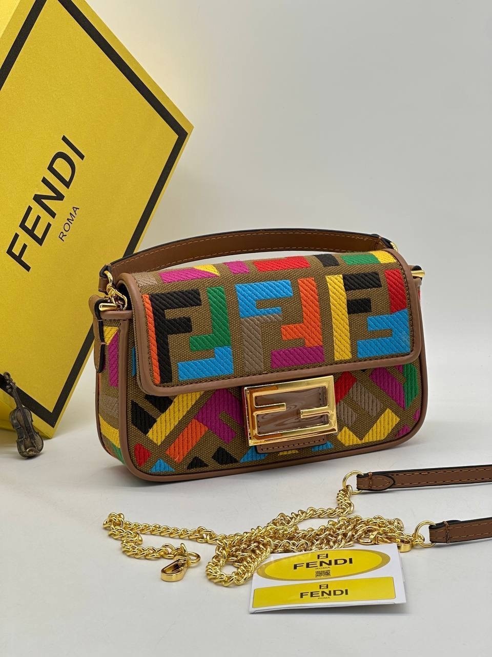 сумка фенди разноцветная,сумка fendi baguette,сумка женская fendi,cумка fendi,fendi сумка на плечо