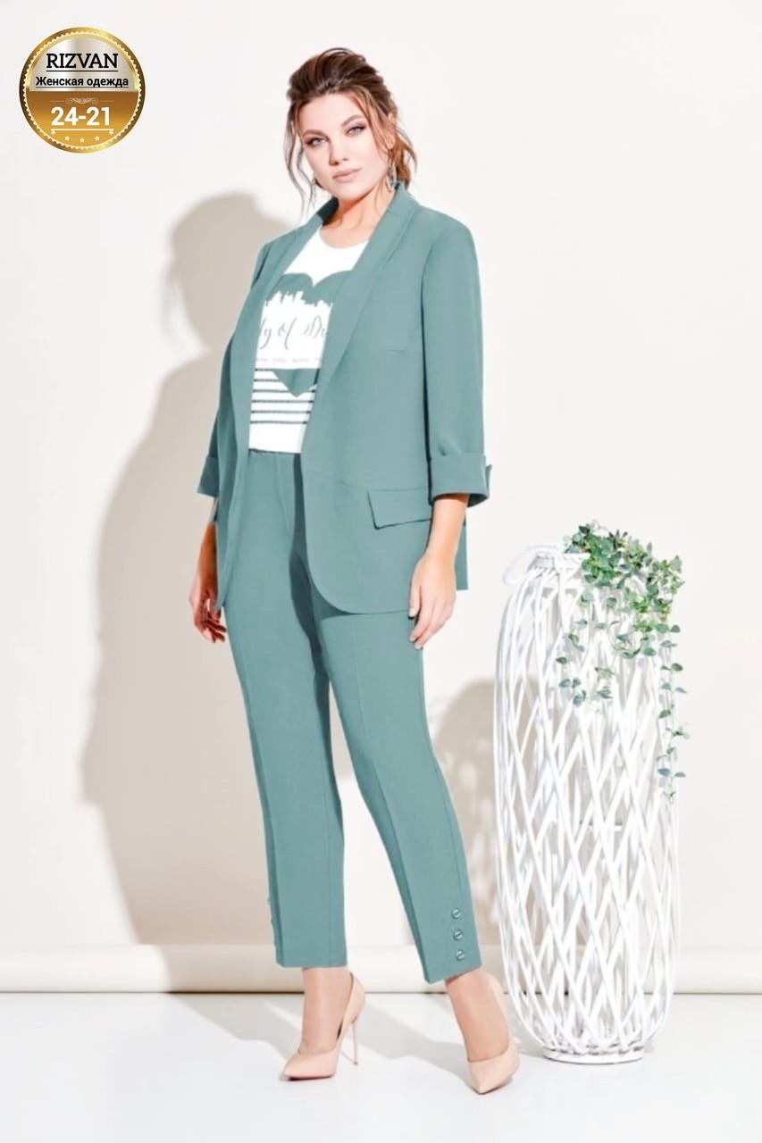 брючный костюм "ольга стиль" с541,брючный костюм женский для полных,женские костюмы брючные,женские костюмы,костюм женский 2025