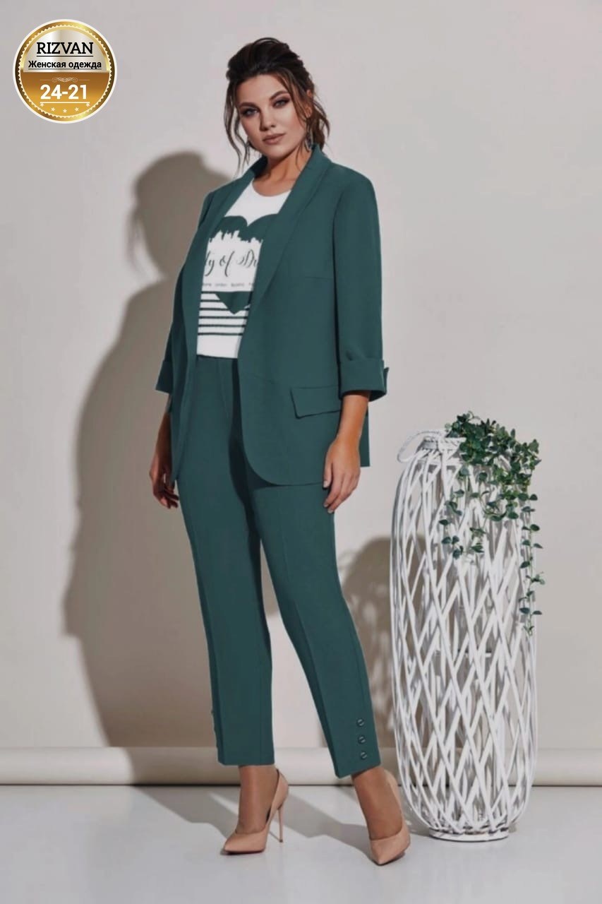 брючный костюм "ольга стиль" с541,брючный костюм женский для полных,женские костюмы брючные,женские костюмы,костюм женский 2025