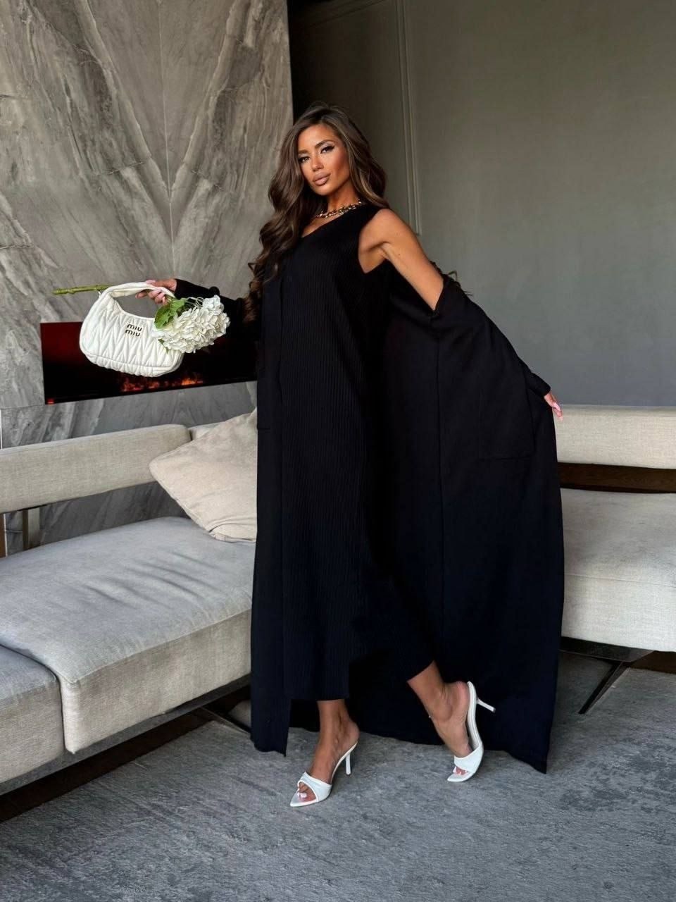 комплект кардиган,платье кардиган,платье лапша с кардиганом,трикотажные костюмы,вязаные платья