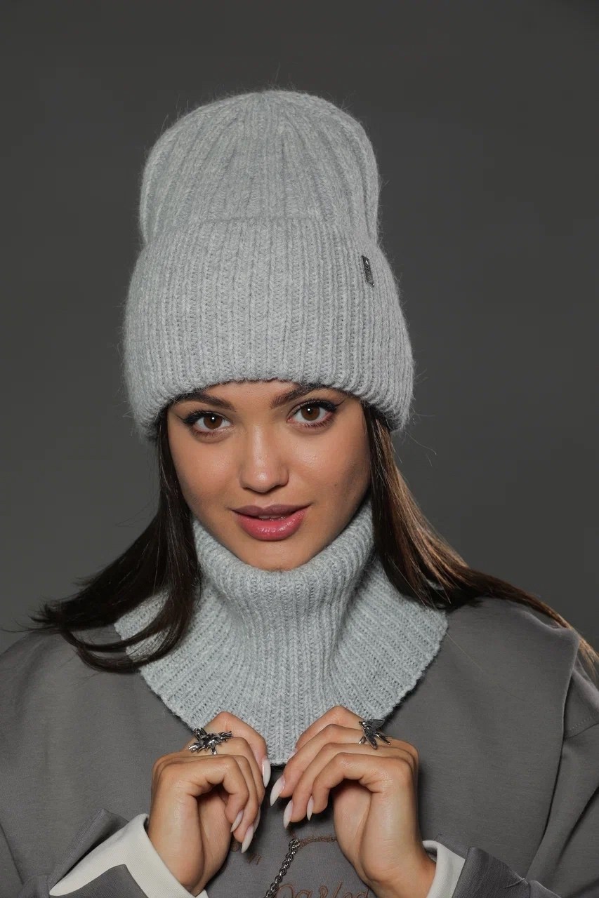 шапка вязаная женская,комплект шапка снуд,комплект шапки,снуд ангора,шапка женская