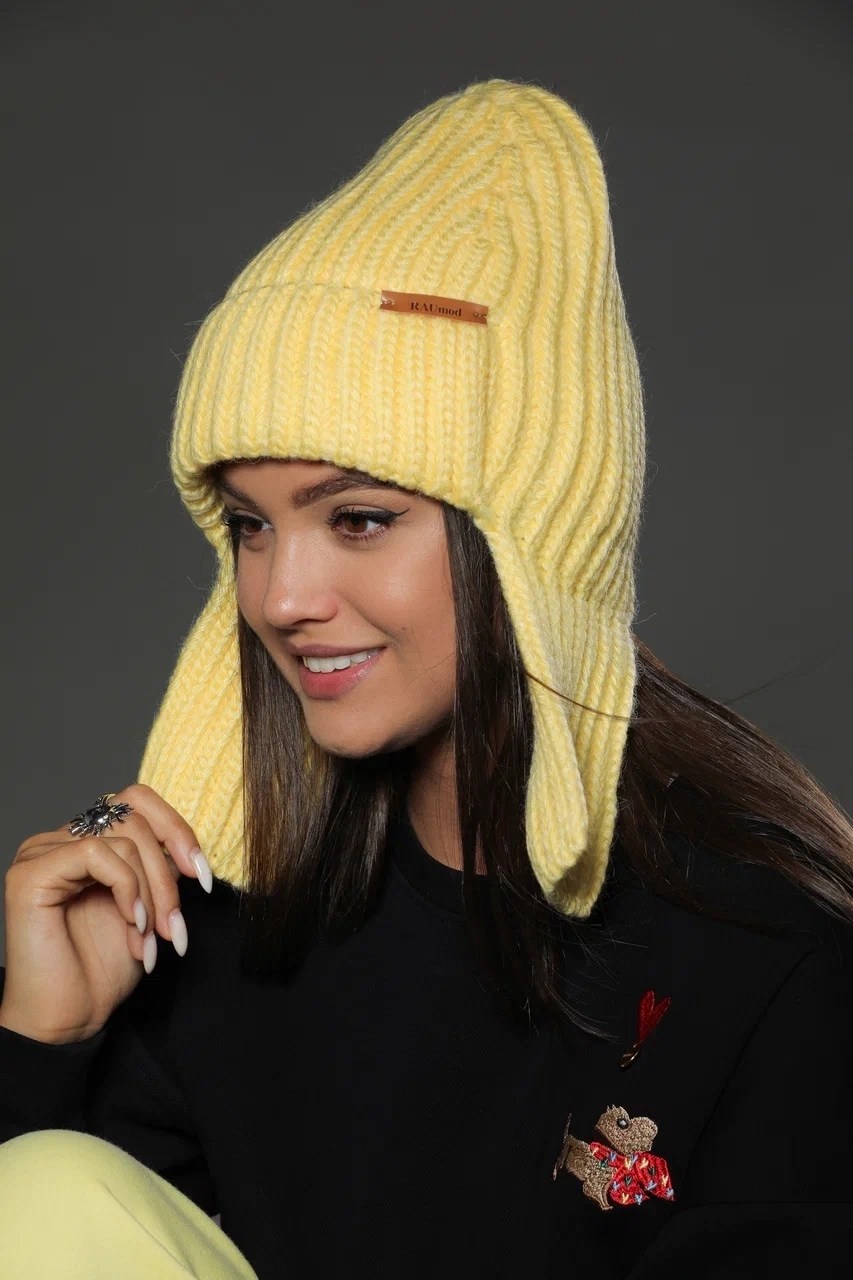 женская вязаная шапка,шапка ушанка женская вязаная,шапка женская,шапка ушанка вязаная теплая на флисе maxval,ушанка вязаная