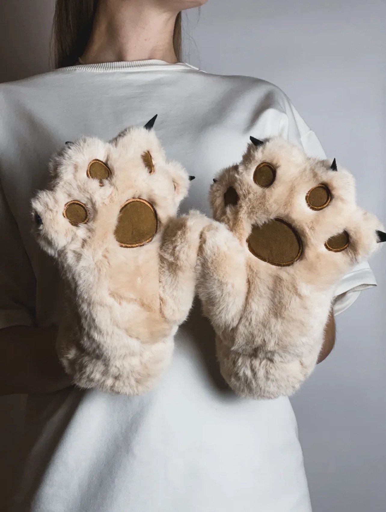 перчатка,перчатки лапки,теплые перчатки,перчатки модные,меховые перчатки