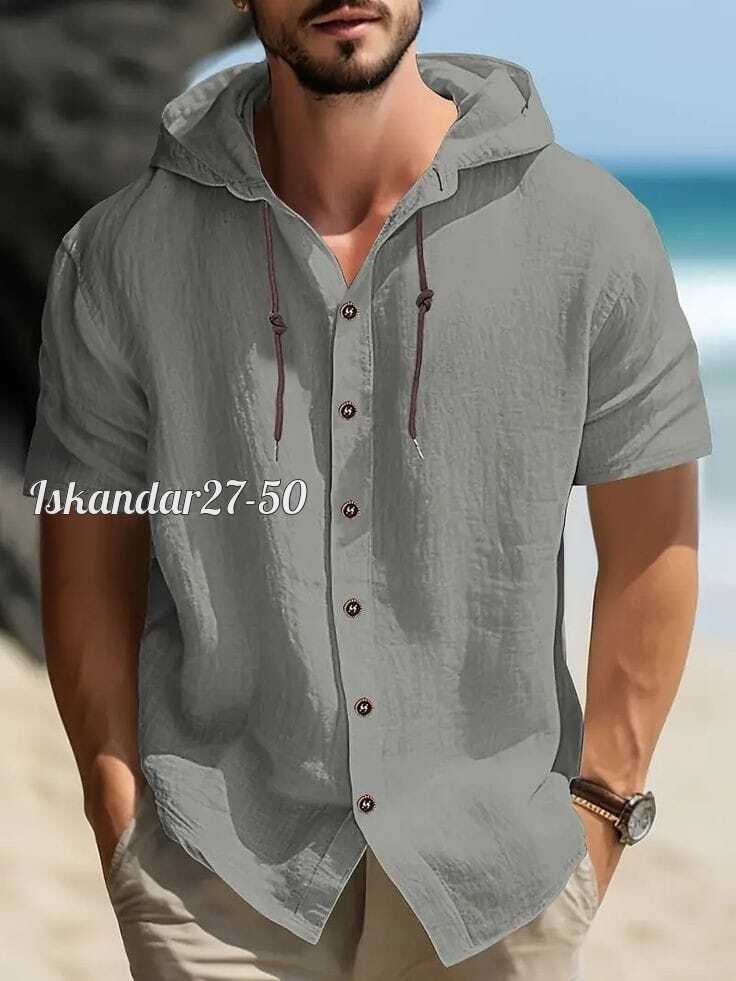 рубашка с капюшоном,повседневная рубашка,рубашка с капюшоном мужская,рубашка мужская льняная,рубашка мужская