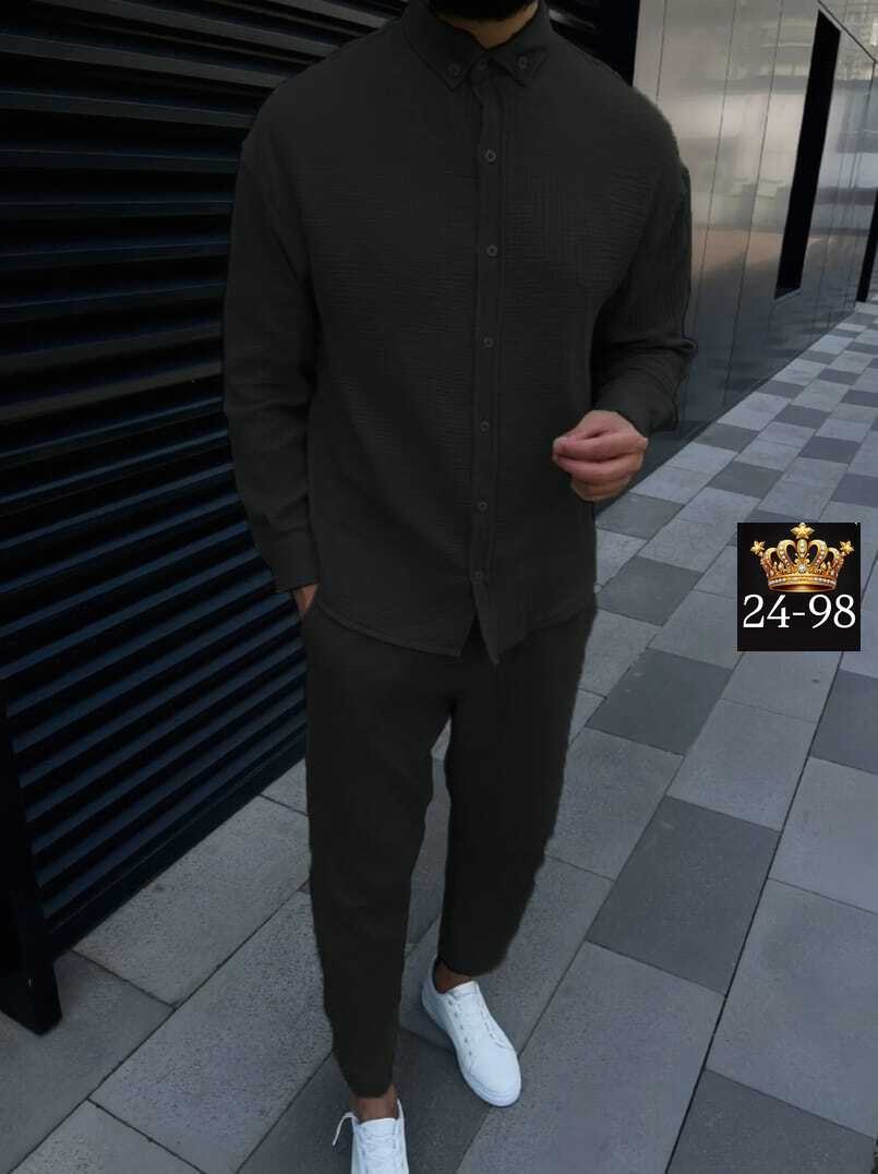 мужской повседневный костюм,повседневный костюм,костюм с рубашкой,комплект рубашка и брюки,костюм двойка мужской