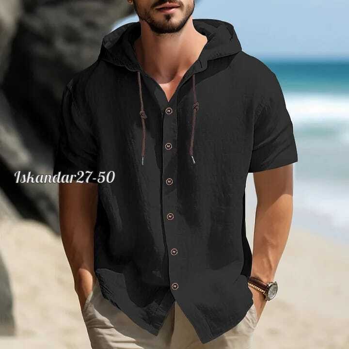 рубашка с капюшоном,повседневная рубашка,рубашка с капюшоном мужская,рубашка мужская льняная,рубашка мужская