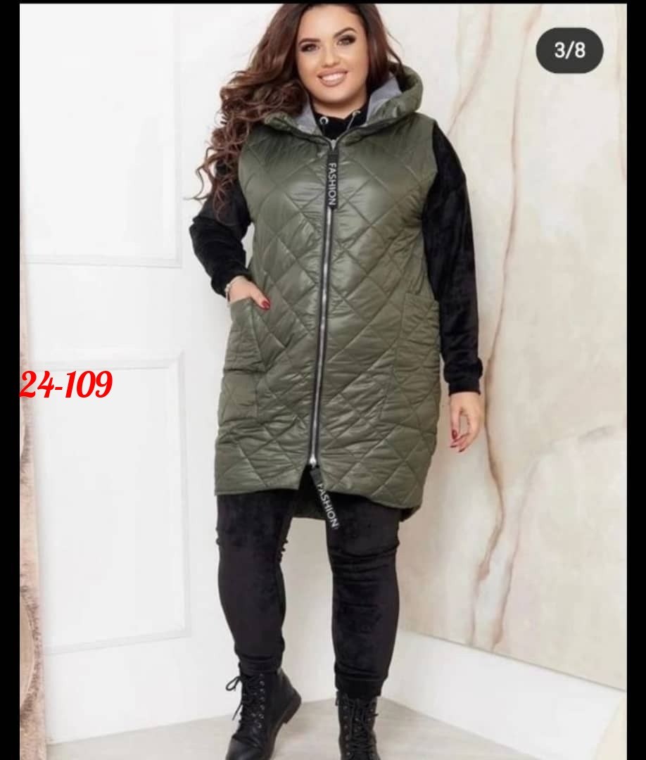 жилет стёганый женский clever,жилетка на синтепоне,жилетка женская,жилетка хаки женская,жилет женский удлиненный стеганные