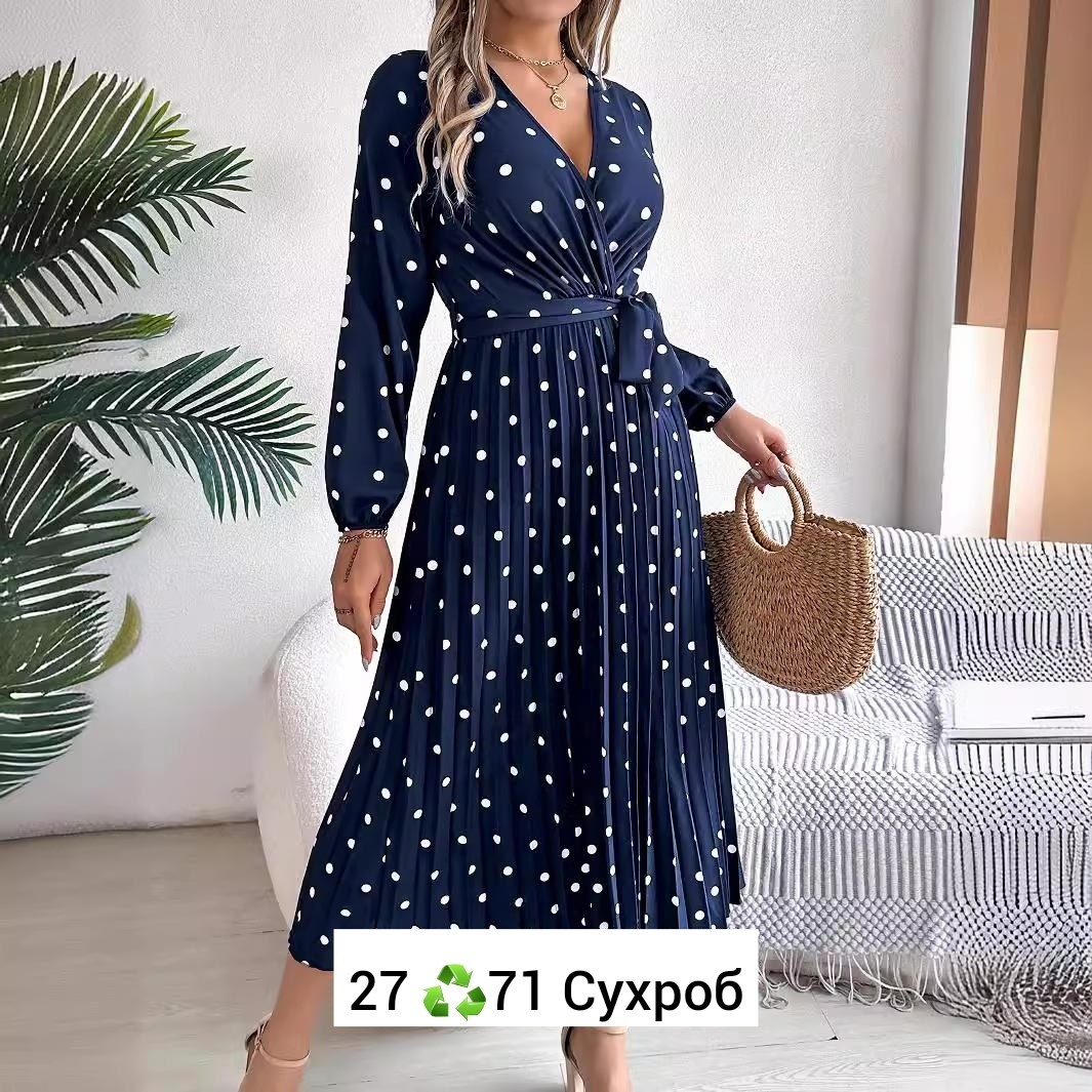 женское платье в горошек,женское платье в горох,длинное платье в горошек,платье миди в горошек,повседневное платье в горошек