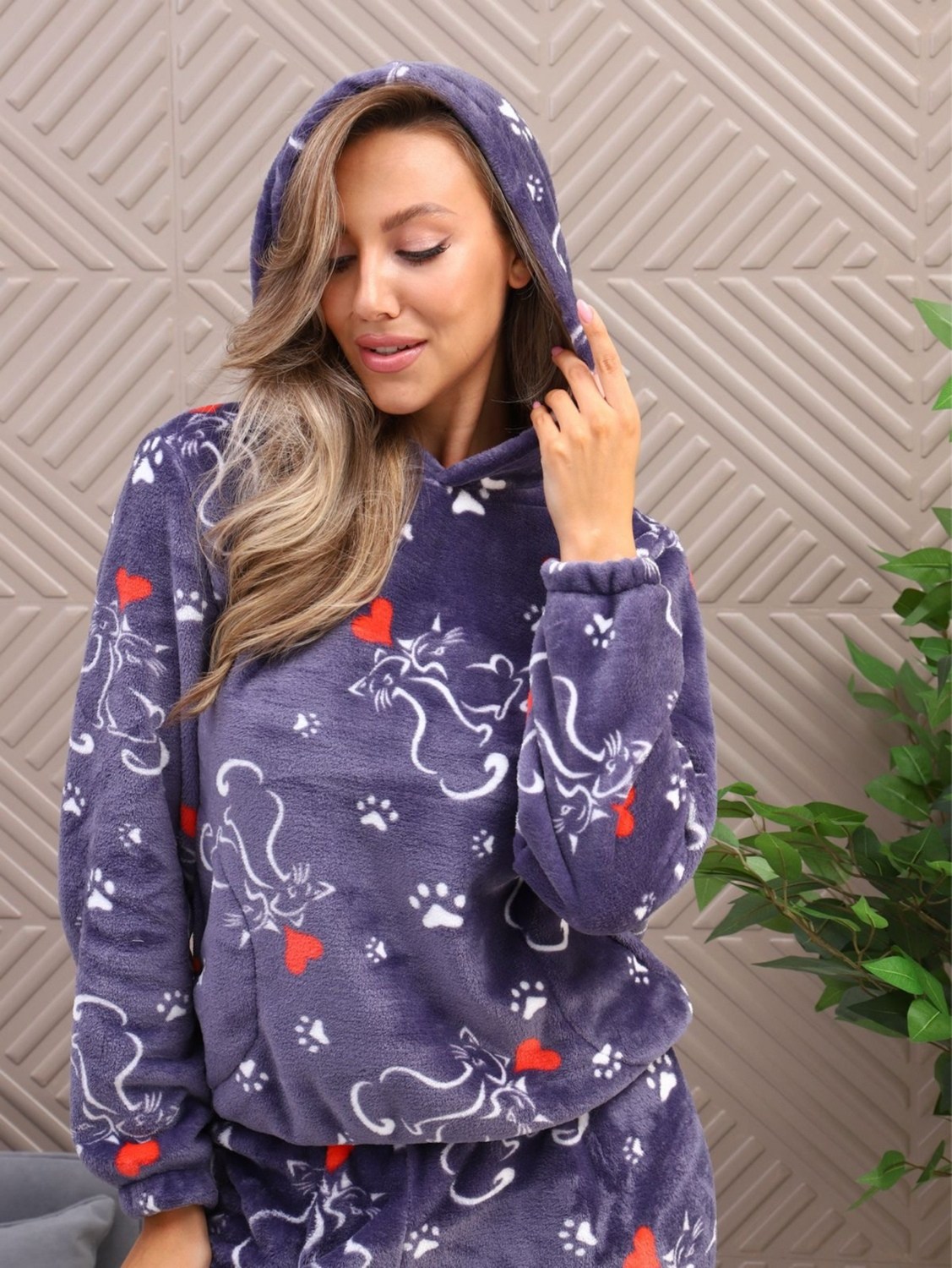 теплая пижама,пижама женская теплая,зимняя пижама,пижама со штанами теплая домашняя,пижама со штанами теплая домашняя с капюшоном