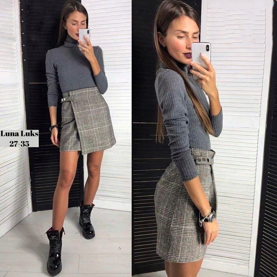 юбка с кофтой,юбка,юбка женская,стильная юбка,юбка в мелкую клетку