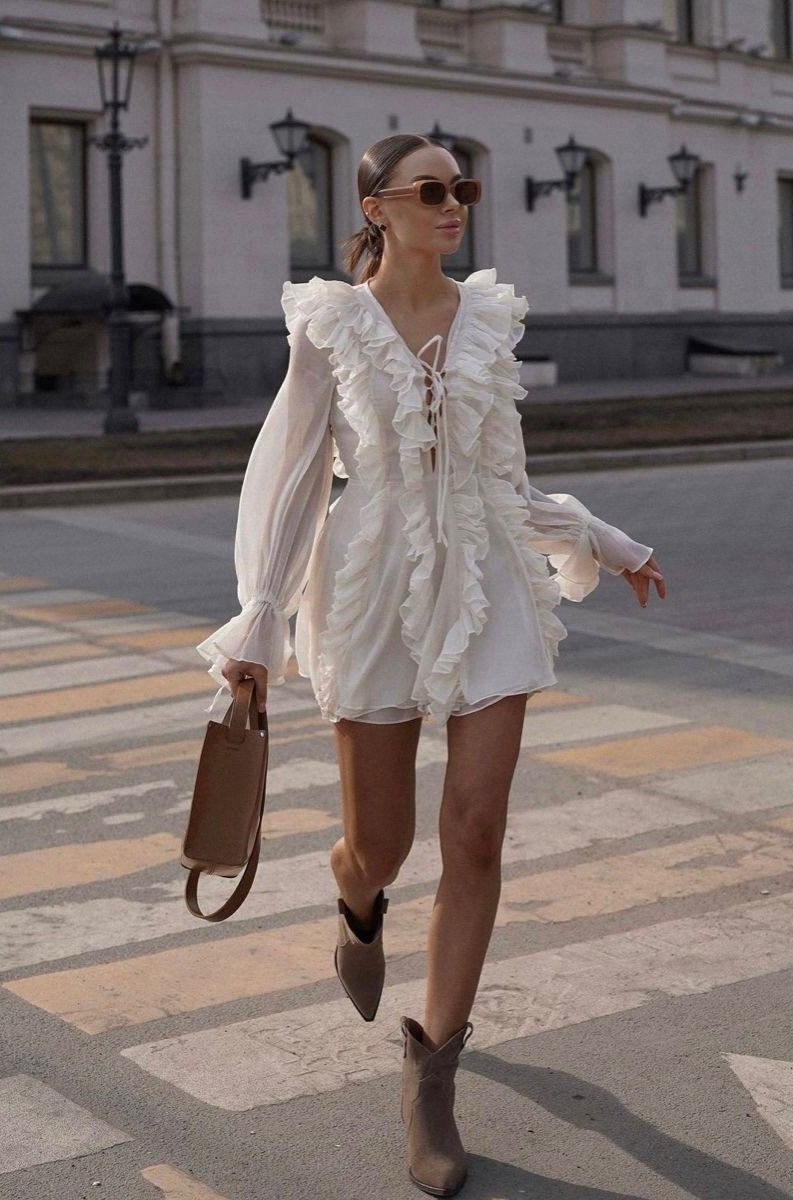 стиль бохо платье,платье с рюшами,платье с оборками,модное платье,трендовые платья