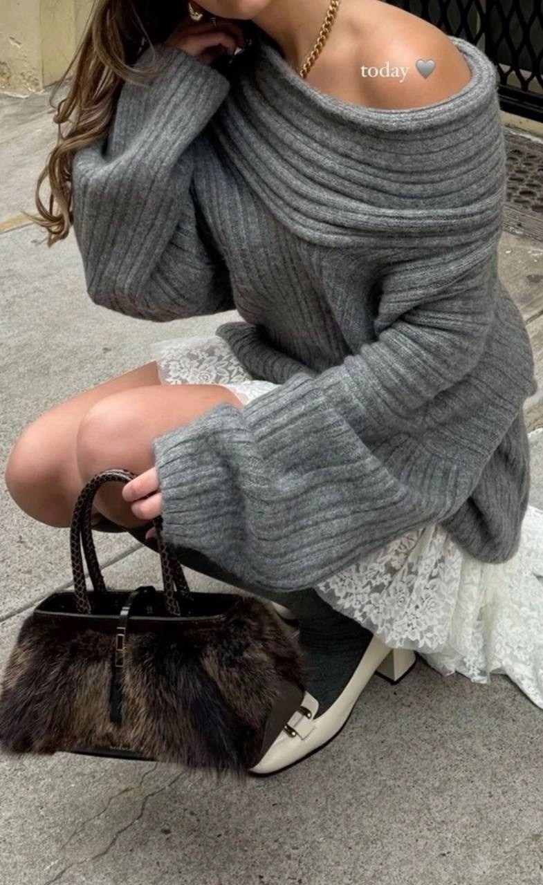 женский трикотажный свитер с открытыми плечами,модные свитера,свитер с открытыми плечами,вязаные свитера,вязаные джемпера