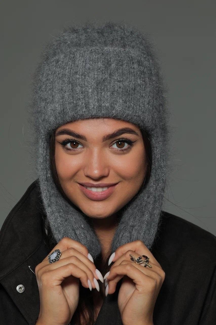 шапка ушанка,шапка ушанка женская,шапка ушанка вязаная женская,вязаная ушанка,шапка ушанка спицами