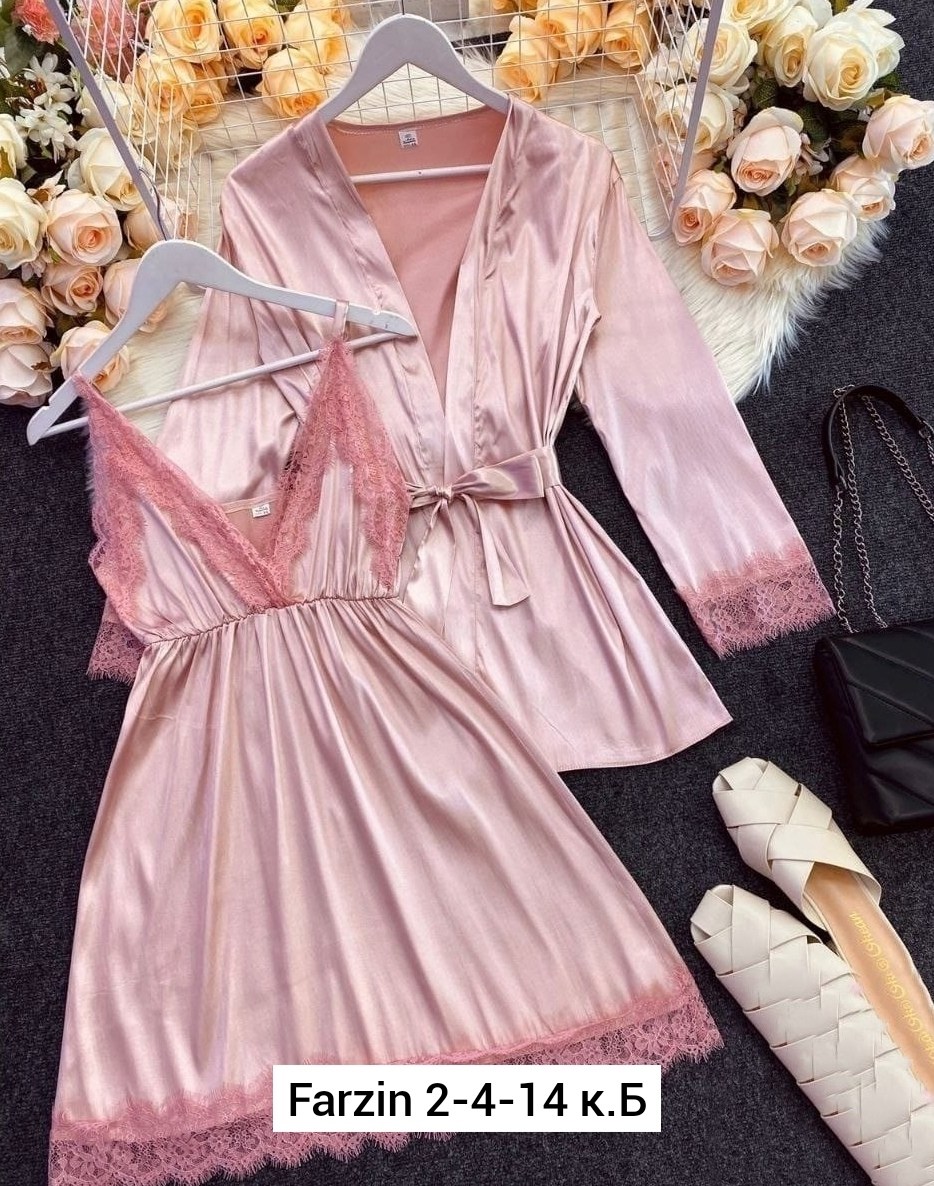 сорочка и пеньюар комплект из шелка темно-синий,шелковый халат женский,сорочка с халатом комплект,атласный женский халат,сорочка шелковая с халатом комплект