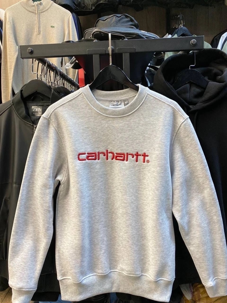 carhartt кофта,свитшот carhartt,мужские свитшоты,серый свитшот,мужские толстовки