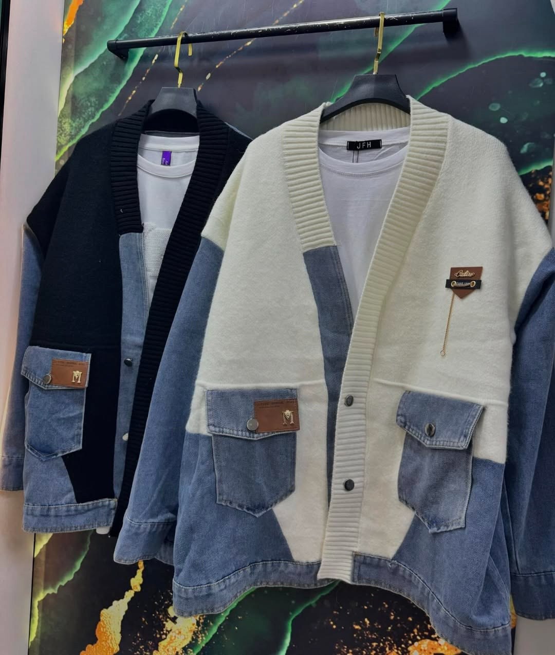 джинсовый кардиган,кардиган,кардиган комбинированный,модные кардиганы,стильные кардиганы