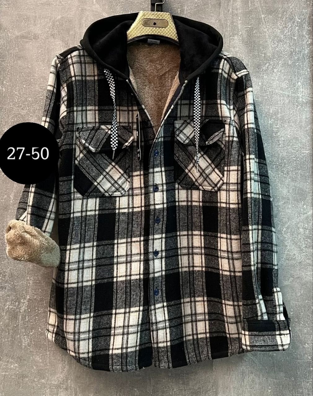 рубашка с капюшоном,теплая рубашка,рубашка на флисе,клетчатая куртка,рубашки на меху