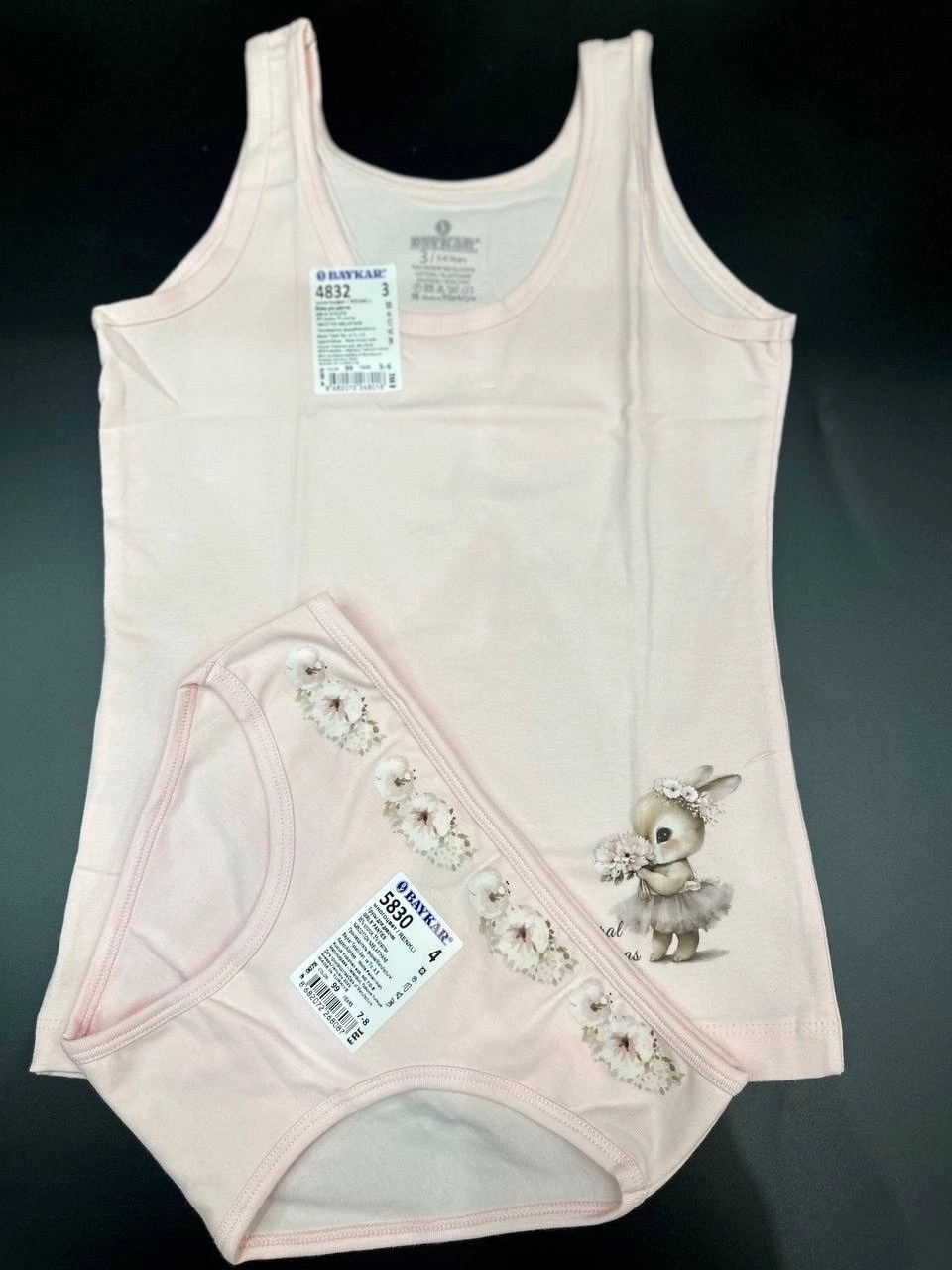 майка для девочки baykar,комплект нижнего белья для девочек,комплект белья для девочек,нижнее детское белье,майка для девочек