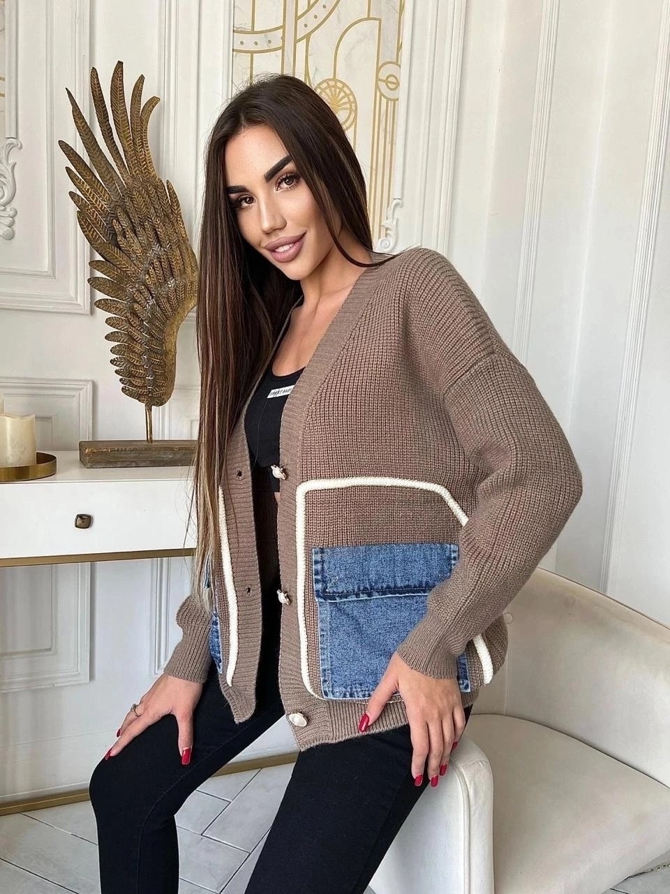 кардиган стильный,кардиган вязаное,кардиган,кофта кардиган,кардиган комбинированный