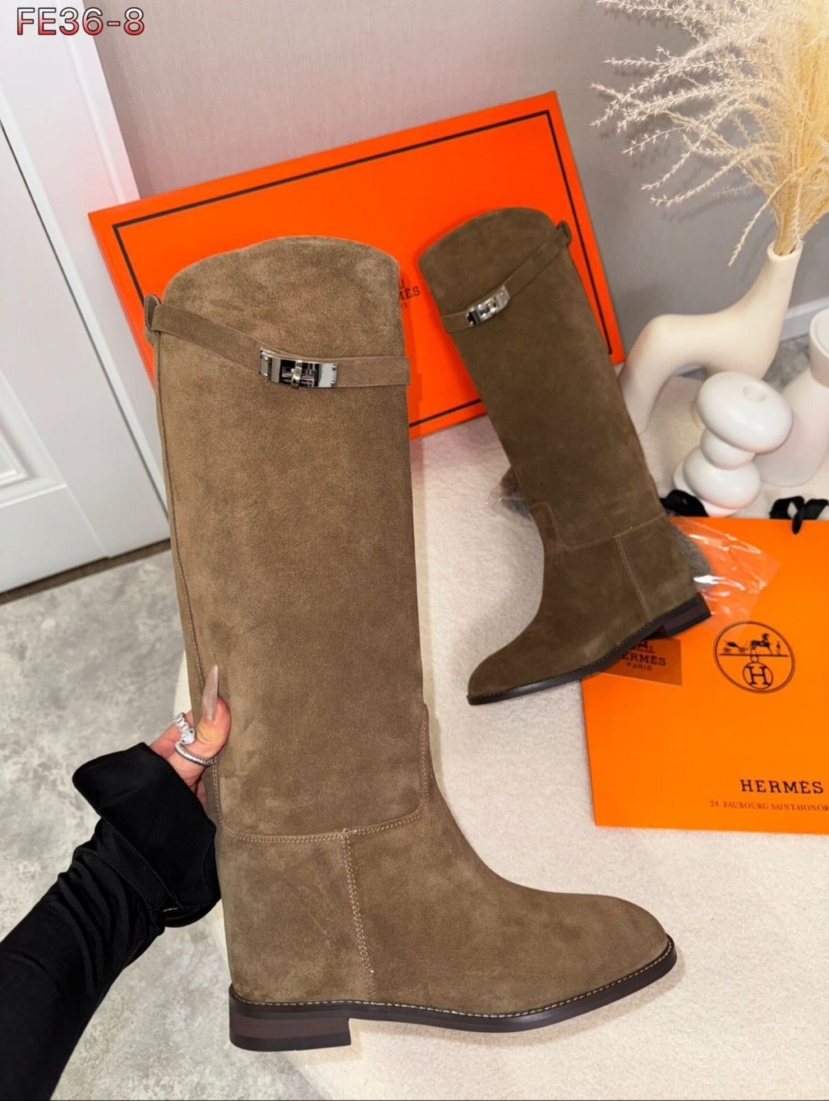 сапоги hermes,сапоги натуральные,сапоги,женские сапоги,замшевые сапоги