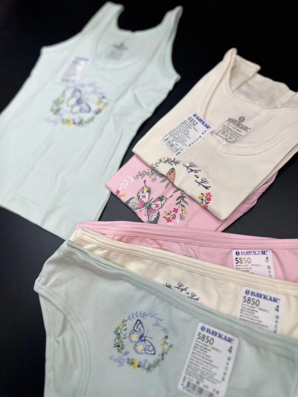 майка для девочки baykar,комплект нижнего белья для девочек,комплект белья для девочек,нижнее детское белье,майка для девочек