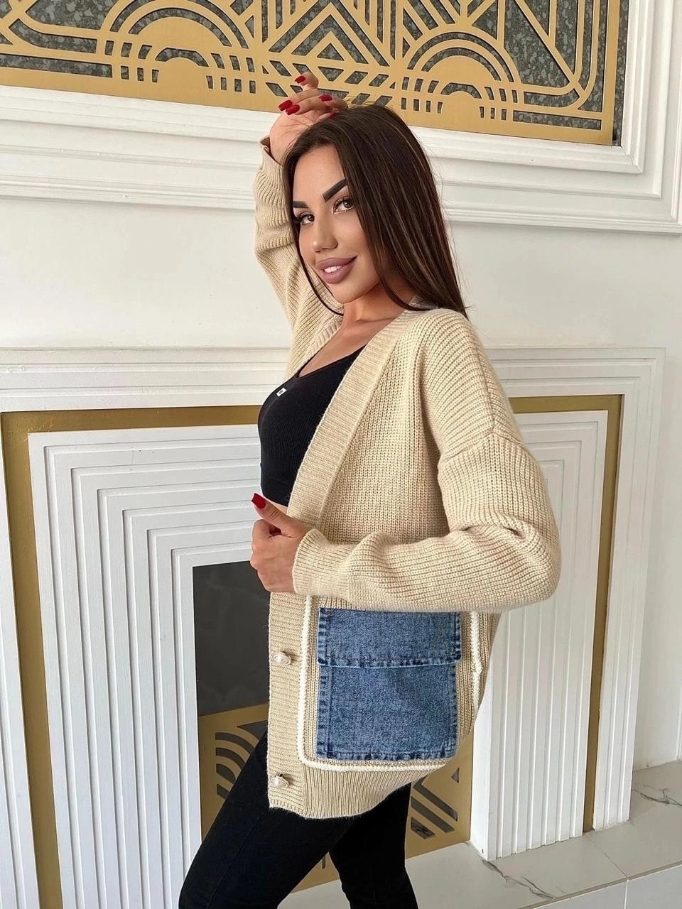 кардиган стильный,кардиган вязаное,кардиган,кофта кардиган,кардиган комбинированный