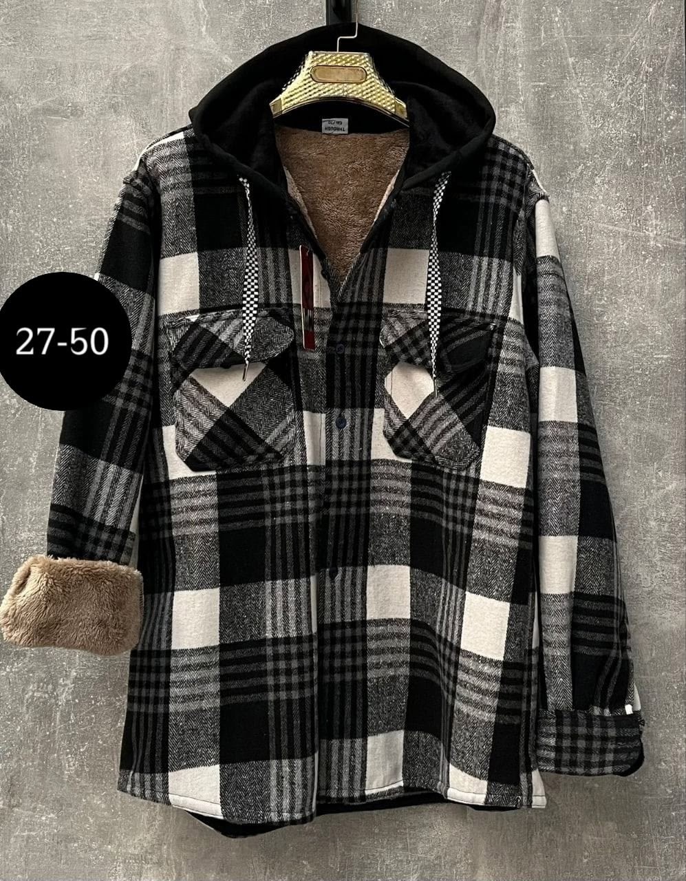 рубашка с капюшоном,теплая рубашка,рубашка на флисе,клетчатая куртка,рубашки на меху